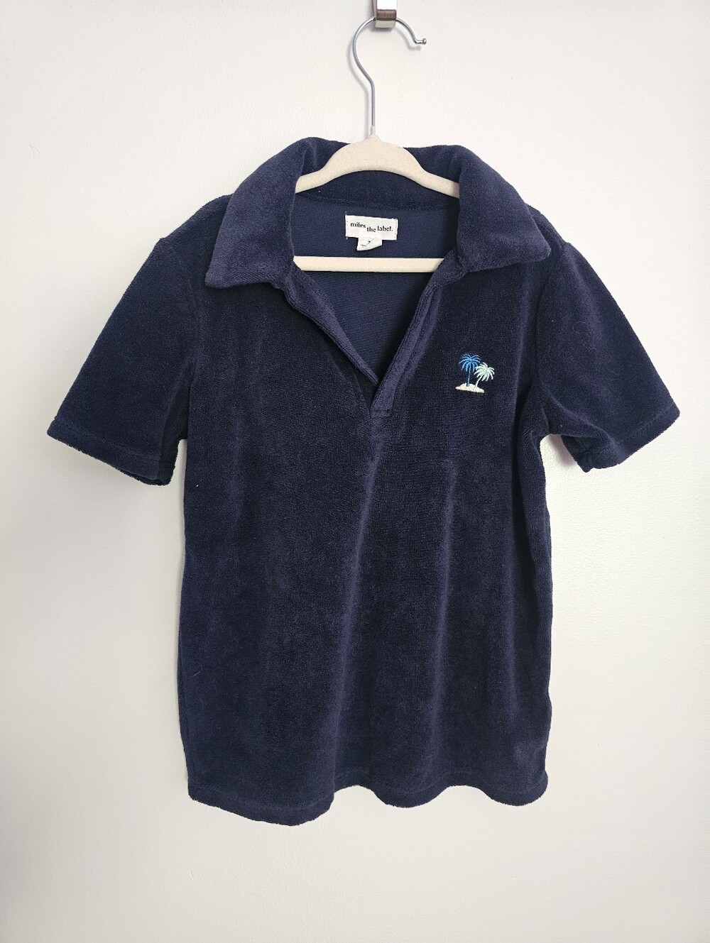 🧸2/20$ Miles The Label Navy Blue Kids Polo Shirt Size 7 Youth